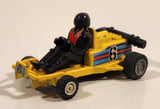 Go Kart Race Car #6 with Driver Yellow Pull Back Die Cast Toy Car Vehicle