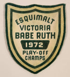 Rare Vintage 1972 Esquimalt Victoria Babe Ruth Play-Off Champs Crest Embroidered Fabric Patch