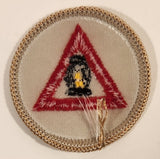 Scouts Canada Boy Scouts Safety Achievement Lantern in Red Triangle Merit Badge Embroidered Fabric Patch
