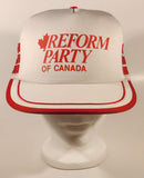 Vintage Reform Party Of Canada Red and White Snapback Mesh Trucker Cap Hat