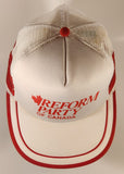 Vintage Reform Party Of Canada Red and White Snapback Mesh Trucker Cap Hat