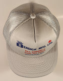 Vintage Berdick Mfg. Ltd. P.V.C. Windows & Steel Ent. Doors Penticton, B.C. Grey Snapback Mesh Trucker Cap Hat