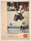 1971-72 Columbian NHL Action Players Montreal Canadiens Francis William Mahovlich Jumbo Trading Card