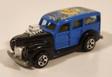 2003 Hot Wheels Wild Wave '40s Woody Black and Blue Die Cast Toy Car Vehicle