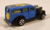 2003 Hot Wheels Wild Wave '40s Woody Black and Blue Die Cast Toy Car Vehicle