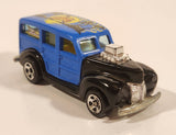 2003 Hot Wheels Wild Wave '40s Woody Black and Blue Die Cast Toy Car Vehicle