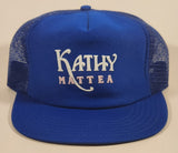 Vintage Kathy Mattea Country Singer Blue Snapback Mesh Trucker Cap Hat