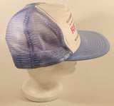 Vintage Retired Light Blue and White Snapback Mesh Trucker Cap Hat