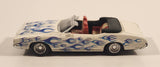 2004 New Ray 1979 Oldsmobile Cutlass 4-4-2 Convertible White with Blue Flames 1/43 Scale Die Cast Toy Car Vehicle