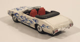 2004 New Ray 1979 Oldsmobile Cutlass 4-4-2 Convertible White with Blue Flames 1/43 Scale Die Cast Toy Car Vehicle