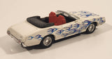 2004 New Ray 1979 Oldsmobile Cutlass 4-4-2 Convertible White with Blue Flames 1/43 Scale Die Cast Toy Car Vehicle