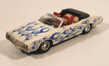 2004 New Ray 1979 Oldsmobile Cutlass 4-4-2 Convertible White with Blue Flames 1/43 Scale Die Cast Toy Car Vehicle