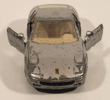 Maisto Shell Ferrari 456GT 1/39 Scale Silver Pull Back Die Cast Toy Car Vehicle with Opening Doors