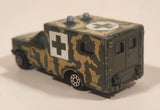 Majorette Sonic Flashers No. 255 Ambulance Military Army Camouflage Green 1/60 Scale Die Cast Toy Car Vehicle - Blue Lights