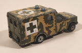 Majorette Sonic Flashers No. 255 Ambulance Military Army Camouflage Green 1/60 Scale Die Cast Toy Car Vehicle - Blue Lights