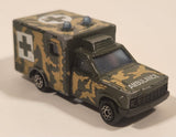 Majorette Sonic Flashers No. 255 Ambulance Military Army Camouflage Green 1/60 Scale Die Cast Toy Car Vehicle - Blue Lights