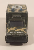 Majorette Sonic Flashers No. 255 Ambulance Military Army Camouflage Green 1/60 Scale Die Cast Toy Car Vehicle - Blue Lights