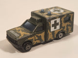 Majorette Sonic Flashers No. 255 Ambulance Military Army Camouflage Green 1/60 Scale Die Cast Toy Car Vehicle - Blue Lights