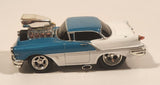 Muscle Machines 1956 Oldsmobile 88 Turquoise and White Die Cast Toy Car Vehicle