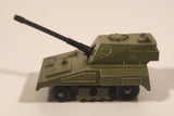 Vintage 1976 Lesney Matchbox Rolamatics No. 70 S.P Gun Tank Army Green Die Cast Toy Car Military Weaponry Vehicle with Moving Gun Made in England