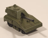 Vintage 1976 Lesney Matchbox Rolamatics No. 70 S.P Gun Tank Army Green Die Cast Toy Car Military Weaponry Vehicle with Moving Gun Made in England