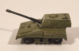 Vintage 1976 Lesney Matchbox Rolamatics No. 70 S.P Gun Tank Army Green Die Cast Toy Car Military Weaponry Vehicle with Moving Gun Made in England