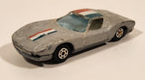 Vintage Yatming No. 1001 Lamborghini Miura Grey Die Cast Toy Car Vehicle