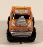 1987 Road Champs Datsun Dragster Pickup Truck Orange Micro Mini Die Cast Toy Car Vehicle