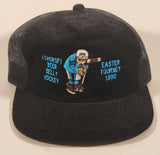Ashcroft Beer Belly Hockey Easter Tourney 1990 Hockey Tournament Black Corduroy Snapback Mesh Trucker Cap Hat