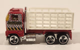 1998 Hot Wheels Rad Rigs Ford Stake Bed Truck Red Die Cast Toy Car Vehicle