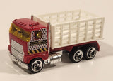 1998 Hot Wheels Rad Rigs Ford Stake Bed Truck Red Die Cast Toy Car Vehicle