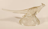 Vintage K.R. Haley Ring Neck Pheasant Bird 11 1/2" Clear Art Glass Sculpture