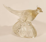 Vintage K.R. Haley Ring Neck Pheasant Bird 11 1/2" Clear Art Glass Sculpture