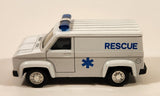 Unknown Brand No. 8710 Rescue Ambulance Van White Pull Back 1:38 Scale Die Cast Toy Car Vehicle