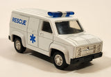Unknown Brand No. 8710 Rescue Ambulance Van White Pull Back 1:38 Scale Die Cast Toy Car Vehicle
