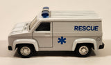 Unknown Brand No. 8710 Rescue Ambulance Van White Pull Back 1:38 Scale Die Cast Toy Car Vehicle