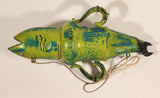 Kerras Jeffery of P.E.I. Folk Art Hand Painted Vase Shaped Eastern White Cedar Wood Fish Carving with Wrench Tail