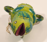 Kerras Jeffery of P.E.I. Folk Art Hand Painted Vase Shaped Eastern White Cedar Wood Fish Carving with Wrench Tail