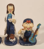 1995 Tetley Tea Head Gaffer, Teana, Sydney, and Clarence 2 1/8" to 3 1/4" Resin Promotional Figurine Set of 4