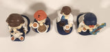 1995 Tetley Tea Head Gaffer, Teana, Sydney, and Clarence 2 1/8" to 3 1/4" Resin Promotional Figurine Set of 4