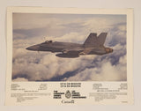 The Canadian Armed Forces CF18 On Mission 8 1/2" x 11" Recruitment Black & White Photograph Fact Sheet