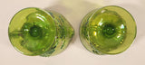 Vintage Indiana Carnival Glass Grapes Iridescent Green Creamer and Sugar Bowl Set with Tray