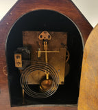 Rare Antique Russells Limited The Time Day Pendulum Wood Cased Mantel Clock Made In England