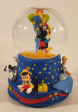 2001 Hallmark Disney Walt's 100th Birthday Mickey Minnie Pinocchio Cinderella Tinkerbell 6 3/4" Tall Musical Resin Snow Globe in Box
