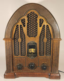 GE General Electric Cathedral Style Wood Cased 1932 AM FM Replica Radio Model 7-4100JA