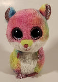 TY Silk Rodney Hamster Pink Green Blue Rainbow 6" Stuffed Plush Toy