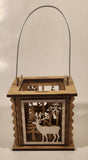 Reindeer and Snowflake Wood Tealight Candle Holder