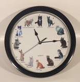 Young Town Quartz Hourly Meowing Cat Breeds 9 3/4" Wall Clock