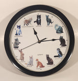 Young Town Quartz Hourly Meowing Cat Breeds 9 3/4" Wall Clock