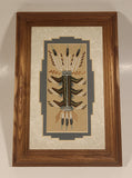 Authentic Navajo Sandpainting By Daniel Smith Jr. 6 1/2" x 9 1/2" Wood Framed